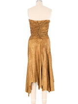 Donna Karan Metallic Suede Strapless Dress Dress arcadeshops.com