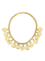 Gold Tone Coin Necklace Accessory arcadeshops.com