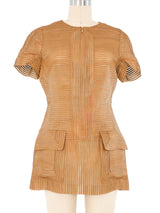 Leather Shadow Stripe Tunic Top arcadeshops.com