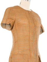 Leather Shadow Stripe Tunic Top arcadeshops.com