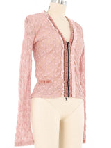 Voyage Dusty Pink Lace Cardigan Jacket arcadeshops.com
