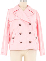 Miu Miu Cropped Bubblegum Trench Coat Jacket arcadeshops.com
