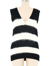 Balenciaga Striped Angora Knit Vest Top arcadeshops.com
