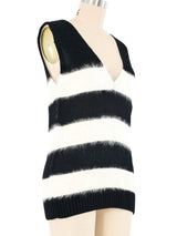 Balenciaga Striped Angora Knit Vest Top arcadeshops.com
