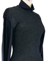 Jean Paul Gaultier Trompe L'oeil Metallic Layered Sweater Top arcadeshops.com