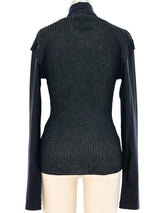 Jean Paul Gaultier Trompe L'oeil Metallic Layered Sweater Top arcadeshops.com