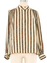 Celine Silk Floral Print Blouse Top arcadeshops.com