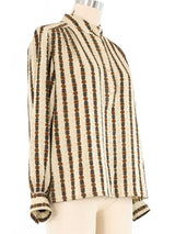 Celine Silk Floral Print Blouse Top arcadeshops.com