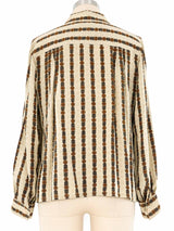 Celine Silk Floral Print Blouse Top arcadeshops.com