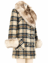 Fur Trimmed Tweed Coat Outerwear arcadeshops.com