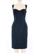 1990s Dolce & Gabbana Navy Bustier Dress Dress arcadeshops.com