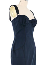 1990s Dolce & Gabbana Navy Bustier Dress Dress arcadeshops.com