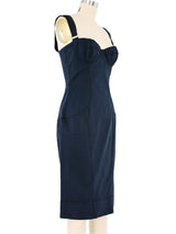 1990s Dolce & Gabbana Navy Bustier Dress Dress arcadeshops.com