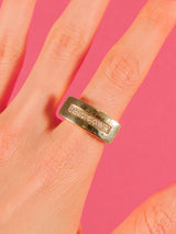 14k Rectangular Gold Ring with Diamonds Fine Jewelry arcadeshops.com