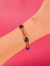 14k Lapis Cabochon Chain Bracelet Fine Jewelry arcadeshops.com