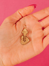 14K Interlocking Heart and Key Charm Fine Jewelry arcadeshops.com