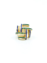 18k Enamel Basketweave Dome Ring Fine Jewelry arcadeshops.com
