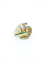 18k Enamel Basketweave Dome Ring Fine Jewelry arcadeshops.com