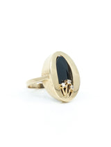 14k Diamond Flower Onyx Ring Fine Jewelry arcadeshops.com