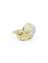 14k Textured Gold and Diamond Knot Ring Fine Jewelry arcadeshops.com