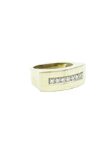 14k Rectangular Gold Ring with Diamonds Fine Jewelry arcadeshops.com