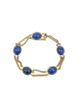 14k Lapis Cabochon Chain Bracelet Fine Jewelry arcadeshops.com