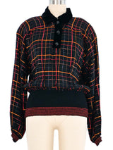 Oscar de la Renta Metallic Check Top Top arcadeshops.com