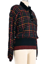 Oscar de la Renta Metallic Check Top Top arcadeshops.com