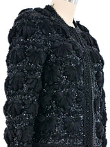 Ribbon Embellished Sequin Jacket Jacket arcadeshops.com