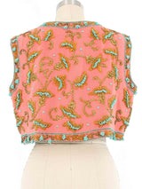 1960s Bead Embellished Coral Vest Jacket arcadeshops.com