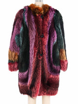 Multicolor Fox Fur Coat Outerwear arcadeshops.com