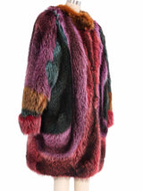 Multicolor Fox Fur Coat Outerwear arcadeshops.com
