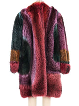 Multicolor Fox Fur Coat Outerwear arcadeshops.com