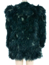 Yves Saint Laurent Green Feather Jacket Outerwear arcadeshops.com