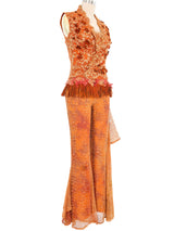 Michael Casey Embellished Lace Pant Ensemble Suit arcadeshops.com