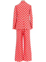 1970s Red Brocade Pant Suit Suit arcadeshops.com
