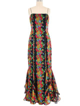 Carolina Herrera Floral Gown and Beaded Jacket Ensemble Dress arcadeshops.com