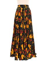 Accordion Pleated Floral Skirt Bottom arcadeshops.com