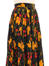 Accordion Pleated Floral Skirt Bottom arcadeshops.com