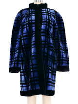 Christian Dior Plaid Shearling Fur Coat Outerwear arcadeshops.com