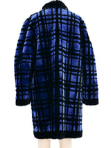 Christian Dior Plaid Shearling Fur Coat Outerwear arcadeshops.com