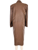Fendi Caramel Leather Overcoat Outerwear arcadeshops.com