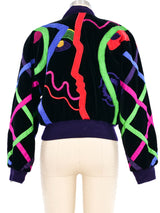 Escada Ribbon Trimmed Velvet Bomber Jacket arcadeshops.com
