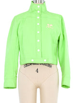 Courreges Lime Green Vinyl Jacket Jacket arcadeshops.com