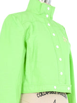 Courreges Lime Green Vinyl Jacket Jacket arcadeshops.com