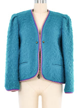 1980s Gucci Teal Wool Jacket Jacket arcadeshops.com