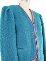 1980s Gucci Teal Wool Jacket Jacket arcadeshops.com