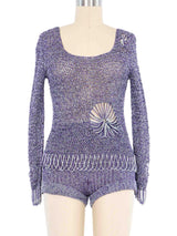 1968 Loris Azzaro Chain Accented Knit Hot Pant Ensemble Suit arcadeshops.com