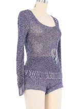 1968 Loris Azzaro Chain Accented Knit Hot Pant Ensemble Suit arcadeshops.com