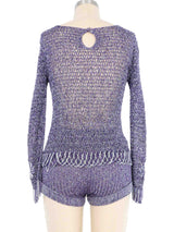 1968 Loris Azzaro Chain Accented Knit Hot Pant Ensemble Suit arcadeshops.com